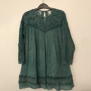 teal lace free people tunic